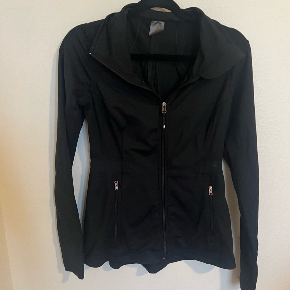 Calia by Carrie Underwood Full Zip Activewear Black Fitted Jacket Women's small